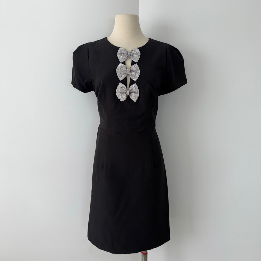 Sam Edelman Cady Rhinestone Bow Mini Dress in Black | Size 14 NWT - Picture 2 of 11